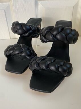 H&M Black Braided Sandals Size 10